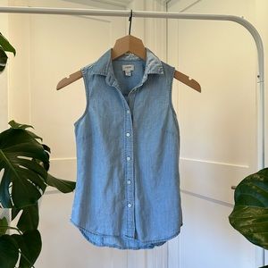 Sleeveless J.Crew Chambray Buttondown
